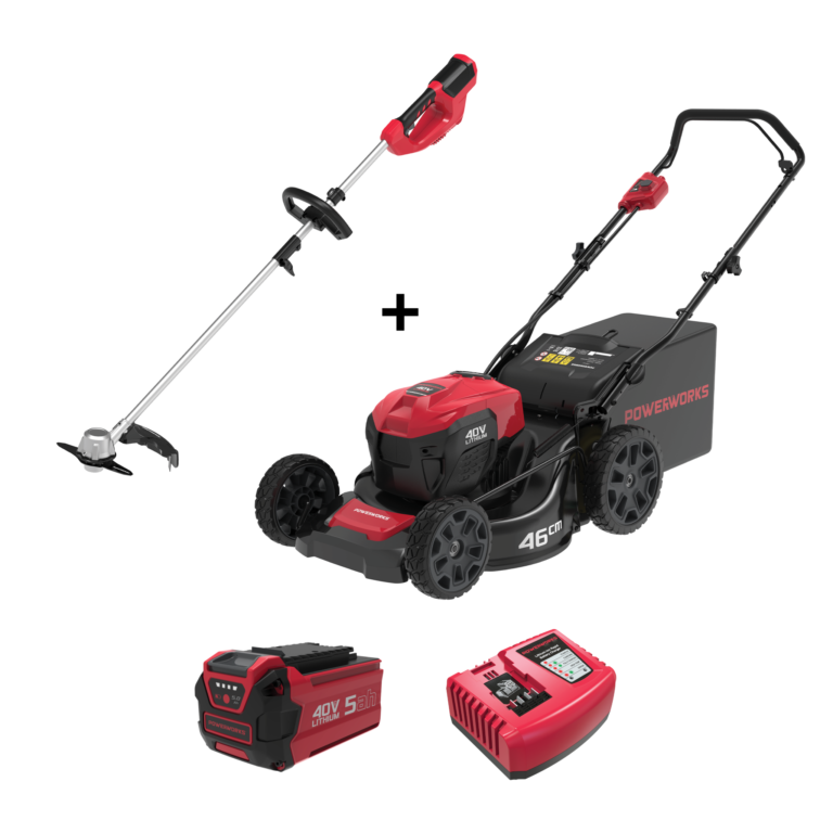 POWERWORKS 40V HP LAWNMOWER AND TRIMMER/BRUSHCUTTER COMBO